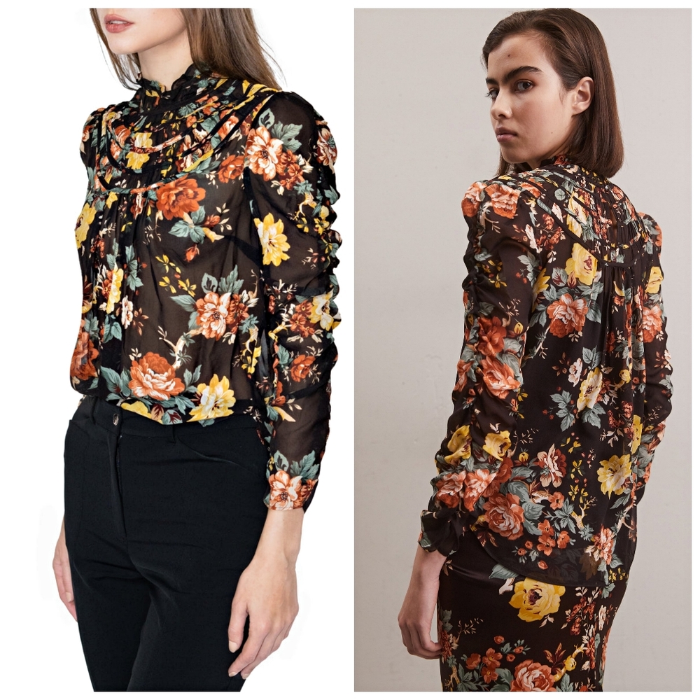 Veronica Beard Ares Floral Blouse